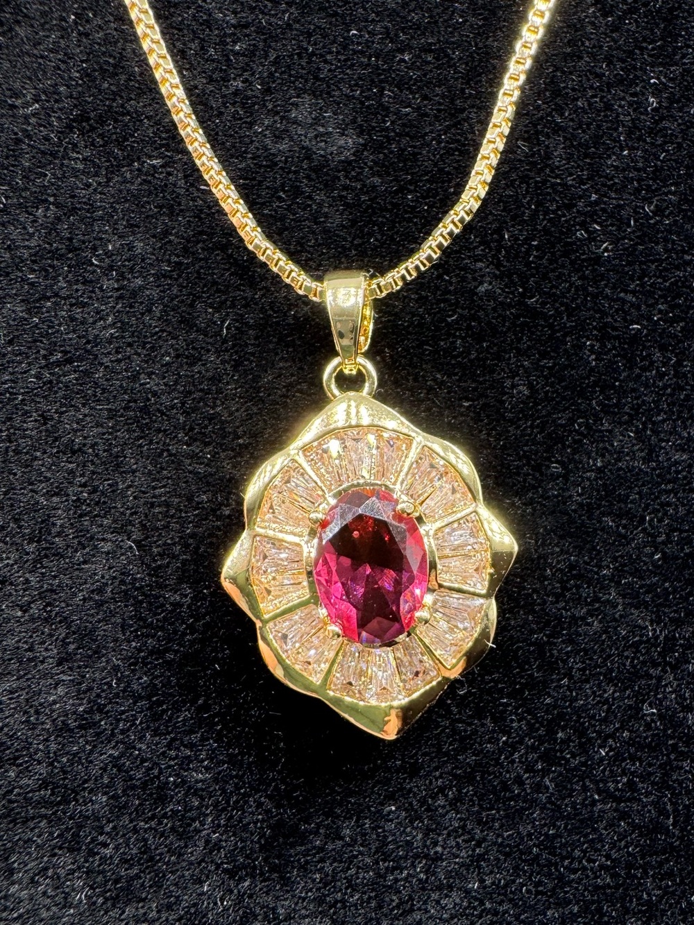 14k Art Deco Ruby Pendant
